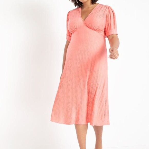 Eloquii Coral Midi Dress - Picture 1 of 3